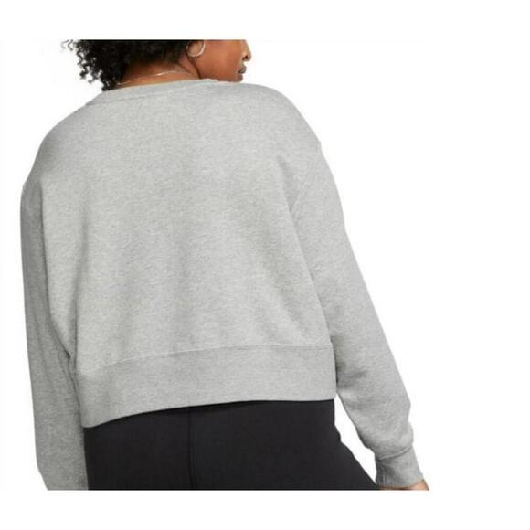 NWT - Nike Logo Gray Sportswear Fleece Crewneck Sweatshirt Women's Plus Size 2X - Picture 2 of 2